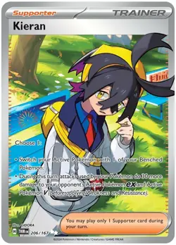 x1 Kieran - 206/167 - Ultra Rare Pokemon SV06 Twilight Masquerade M/NM - Image 1