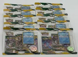Lot of (10) Pokemon TCG Evolving Skies 3-Pack Blisters SEALED w/ Eiscue Promo - Image 2
