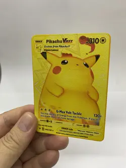 Pikachu Vmax Gold Metal Pokemon Card-Collectible Gift Display！Christmas - Image 3