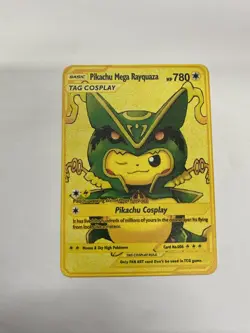 Pikachu Meg Rayquzaz Gold Metal Pokemon Card-Collectible Gift Display Christmas - Image 3
