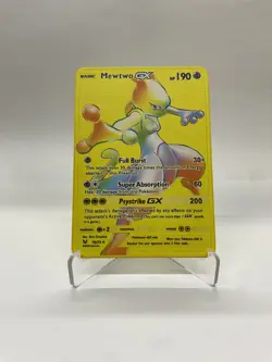 Mewtwo GX Gold Metal Pokemon Card-Collectible Gift Display！Christmas - Image 3