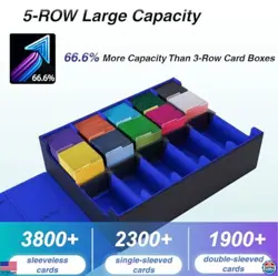 Venssu 5-Row Trading Card Storage Box - Holds 3800+ MTG Decks & 24 Divider Tabs - Image 2