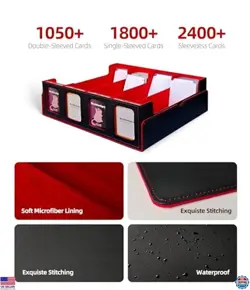 Magnetic Trading Card Storage Box with Window Slot for 35pt Cards - Black Color - Image 3