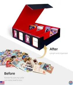 Magnetic Trading Card Storage Box with Window Slot for 35pt Cards - Black Color - Image 5