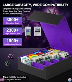 MoKo 3800+ Card Storage Box - MTG Deck Organizer with 24 Dividers & 5 Supporters - Image 3