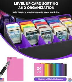 MoKo 3800+ Card Storage Box - MTG Deck Organizer with 24 Dividers & 5 Supporters - Image 4