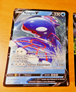 POKEMON ZENITH SUPREME FRANCAISE CARD HOLO CARTE KYOGRE V 037/159 FR MINT 2023 - Image 1