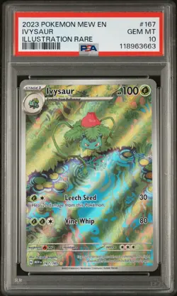 PSA 10 GEM MINT Ivysaur SV 151 Illustration Rare 167/165 Pokemon Card English - Image 1