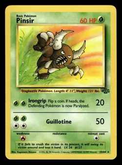 Pinsir 25/64 Rare Jungle Set Pokemon Card NM - Image 1