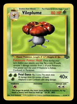 Vileplume 31/64 Rare Jungle Set Pokemon Card NM - Image 1