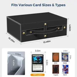 Card Deck Box for MTG with Small Case, 2200+ Commander Trading Card Storage Box - Image 4