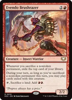 Evendo Brushrazer Edge of Eternities Commander MTG MAGIC INSECT WARRIOR RARE - Image 1
