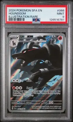 2024 POKEMON SFA EN-SHROUDED FABLE ILLUSTRATION RARE #066 HOUNDOOM PSA 9 - Image 1