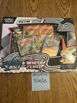 Pokemon TCG Black Bolt & White Flare Unova Victini Illustration Collection Box - Image 1