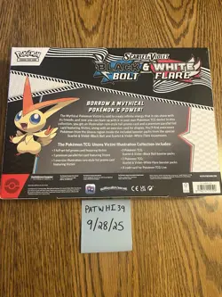 Pokemon TCG Black Bolt & White Flare Unova Victini Illustration Collection Box - Image 4