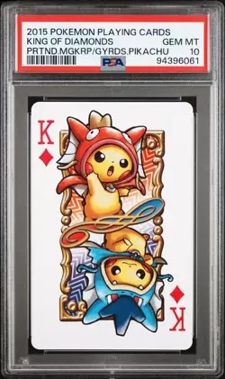 PSA 10 Set - 2015 Pokemon Mgkrp/Gyrds Pikachu Jack,Queen,King of Diamonds - Image 1