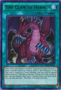 The Claw of Hermos - DRL3-EN067 - Ultra Rare - 1st Edition Near Mint Yugioh! Car - Image 1