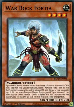 War Rock Fortia - BLVO-EN093 - Super Rare - 1st Edition Near Mint Yugioh! Card - Image 1