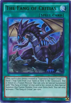 The Fang of Critias - DRL3-EN060 - Ultra Rare - 1st Edition Near Mint Yugioh! Ca - Image 1