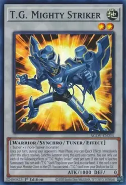 T.G. Mighty Striker - AGOV-EN034 - Super Rare - 1st Edition Near Mint Yugioh! Ca - Image 1