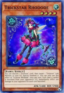 Trickstar Rhodode - FLOD-EN008 - Super Rare - Unlimited Edition Near Mint Yugioh - Image 1