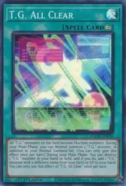 T.G. All Clear - AGOV-EN050 - Super Rare - 1st Edition Near Mint Yugioh! Card - Image 1