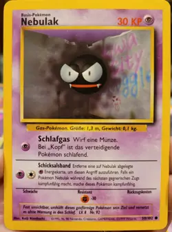 Pokemon Card Gastly (German) BASE SET 50/102 - LP Condition - Image 1