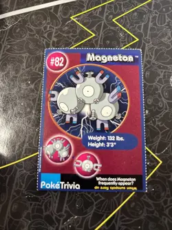 Magneton PokeTrivia #82 Pokemon Card Mewtwo Strikes Back Movie Scene 1998 D1 - Image 1