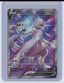 MEWTWO V SWSH229 Pokemon GO Black Star Promo Full Art Pokemon TCG Card - Image 1