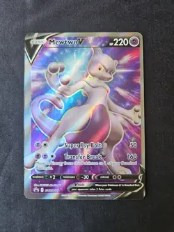 Mewtwo V SWSH229 Black Star Promo Full Art Holo Card NM Condition - Image 1