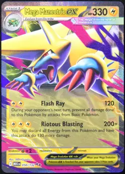 Pokemon TCG Mega Manectric ex 050/132 2025 Mega Evolution Double Rare Card - NM - Image 1