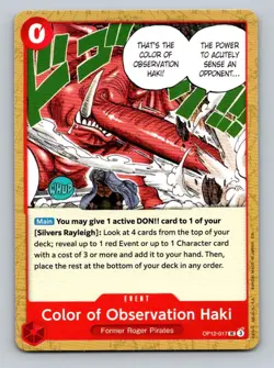 Color of Observation Haki UC Legacy of the Master Release Event Cards OP12-017 N - Image 1