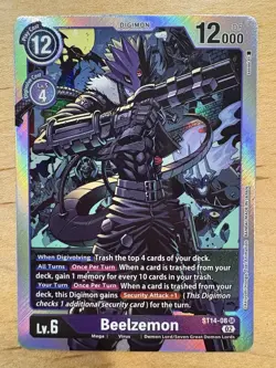 Digimon CCG Beelzemon ST14-08 Alternative Art Foil Deck Card - Image 1