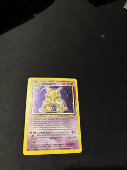 Pokemon Alakazam TCG Base Set Holo Card 1/102 Unlimited Holo Rare - Image 1