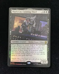 2025 Magic The Gathering MTG Marvel EN Foil R 0052 Black Cat Cunning Thief KM035 - Image 1