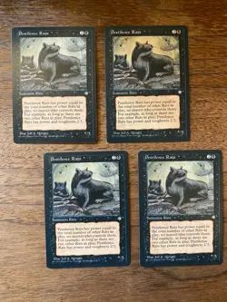 Pestilence Rats x4 NM+ NEVER PLAYED MTG Ice Age Magic 4x 1995 FREE SHIPPING - Image 1
