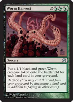 MTG Worm Harvest - Foil, Modern Masters, Lightly Played, English - Image 1