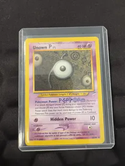 Pokemon TCG Neo Destiny: Unown P 58/105 Vintage Rare LP - Image 1
