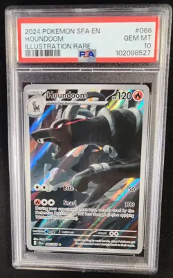 PSA 10 GEM MINT Houndoom 066/064 Shrouded Fable Pokemon Graded Card - Image 1