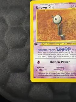 Pokemon TCG Neo Destiny 1st Edition Unown L 86/105 Vintage Rare LP - Image 4