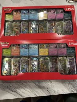 2 Pokemon TCG Prismatic Evolution Costco 8 mini-tin bundle with promo cards - Image 1