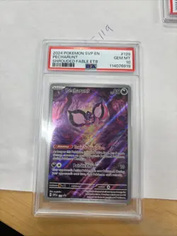 2024 Pokemon SVP En Pecharunt Shrouded Fable ETB #129 GEM MT 10 Shrouded Fable - Image 1