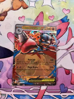 Pokemon TCG Mega Lucario EX Mega Evolutions Holo Rare Pack Fresh Near Mint - Image 1