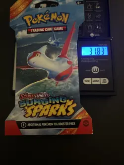 VERY HEAVY - 31.83g - Pokemon Surging Sparks Sleeved Booster Pack - SEALED! - Image 1