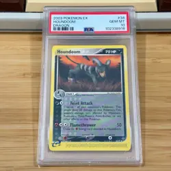 2003 Pokemon Ex Dragon 34 Houndoom PSA 10 Gem MT - Image 1