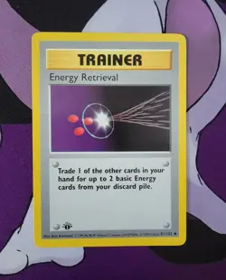 Energy Retrieval #81/102 1st Edition Trainer Base Set Pokemon TCG - Image 2