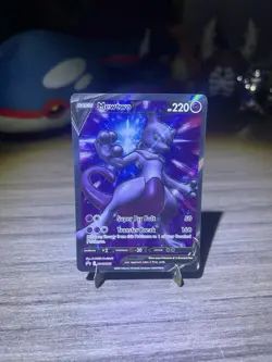 Mewtwo v SWSH229 Black Star Promo Full Art Holo English Pokemon Go Near Mint - Image 2