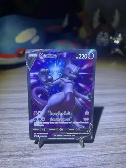 Mewtwo v SWSH229 Black Star Promo Full Art Holo English Pokemon Go Near Mint - Image 3