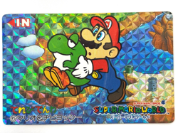 HP Nintendo SUPER MARIO WORLD Card No.6 Mario & Yoshi Prism Holo JAPAN - Image 1