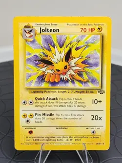 Jolteon Pokemon Card Jungle Set 20/64 Non-holo Rare Good Condition - Image 1